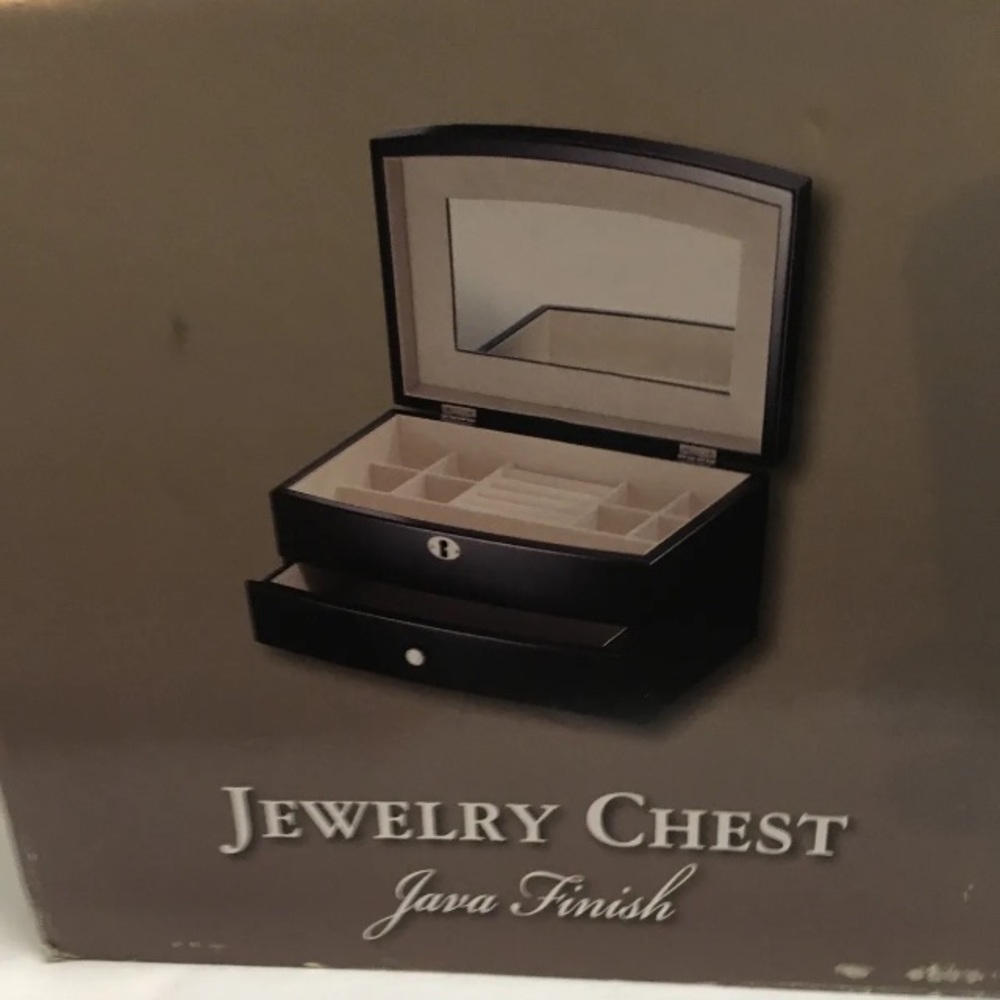 Mercuries Asia LTD Sears Java Finish Jewelry Chest With Nine Sections Open Box - Picture 2 of 8